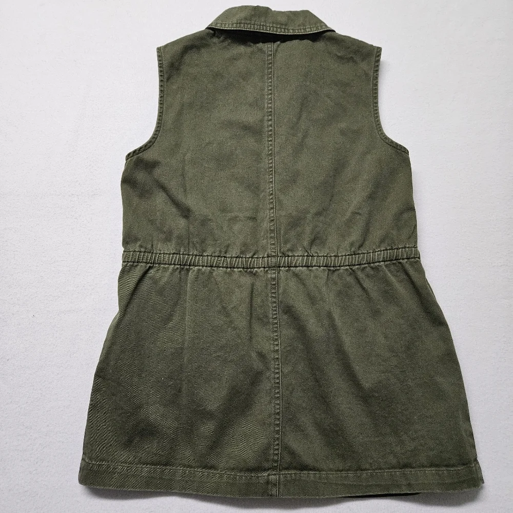 Cat & Jack Vest Snaps Pockets Green Pink Sz 14 16